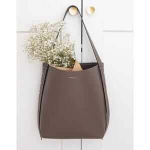 Aallyn Jolina Bucket Tote - Wood Berry/Silver Leather